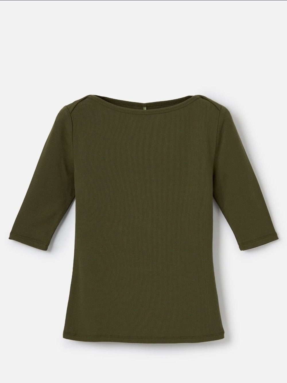 Women’s Olive Green Boatneck 3/4 Sleeve Top